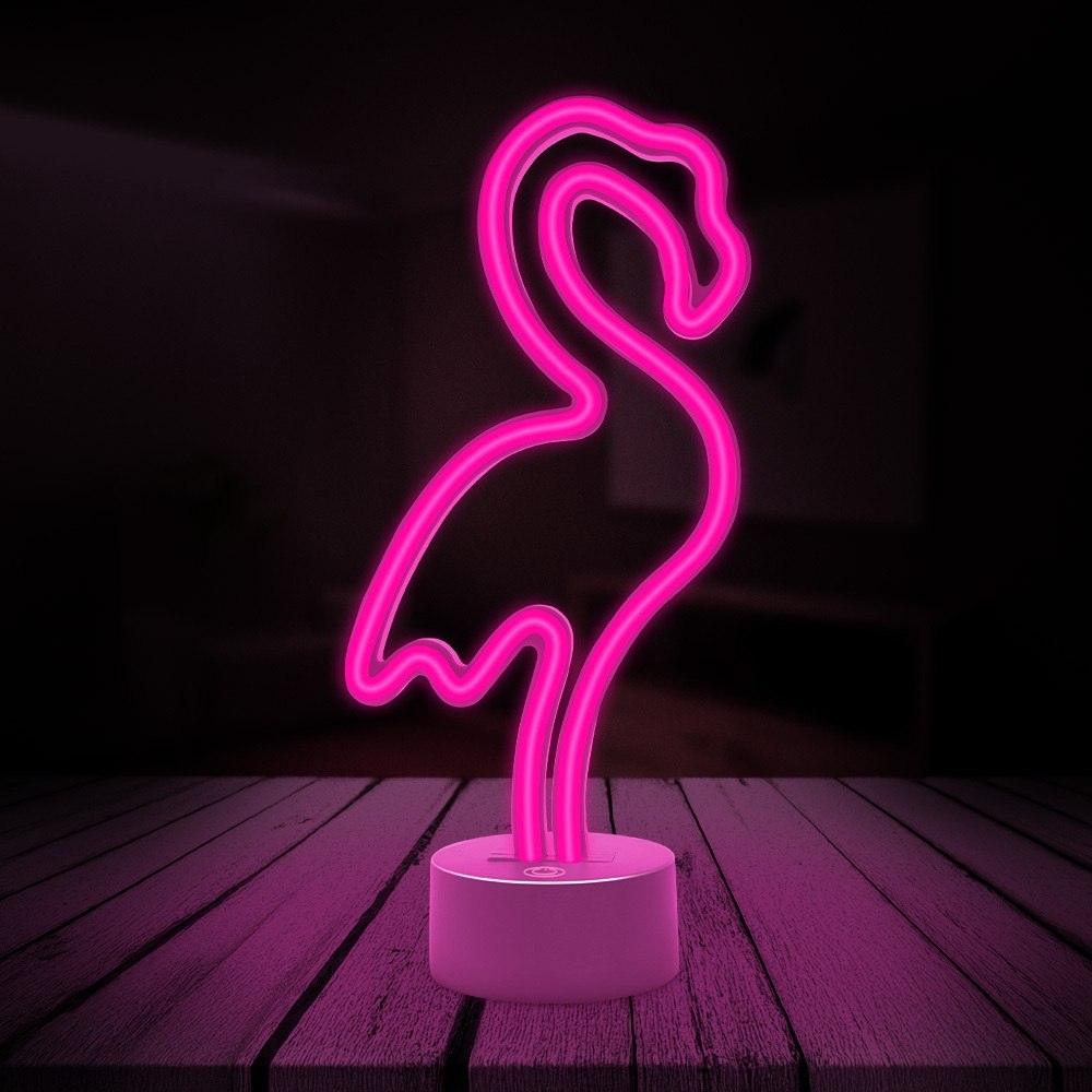 Neon na podstawce LED FLAMING różowy USB-C FSC-11 Forever Light